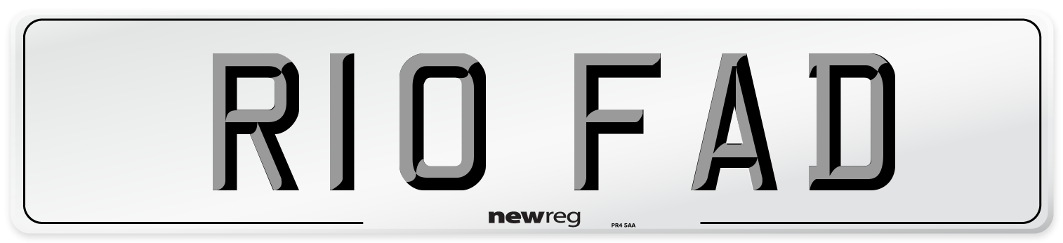 R10 FAD Number Plate from New Reg